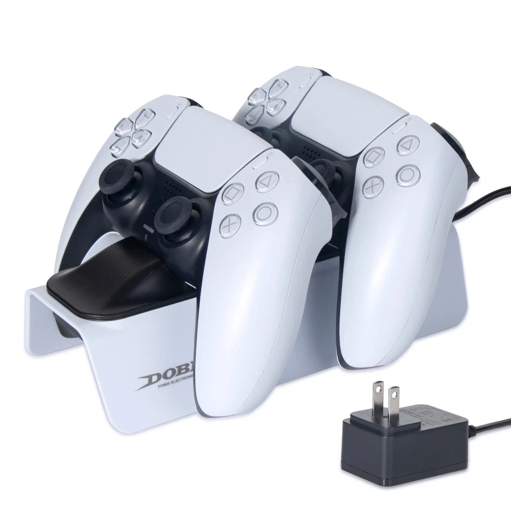 

New game accessories for PS5 wireless controller double charging base charger stand dock, Black wireless joystick for nintendo switch pro
