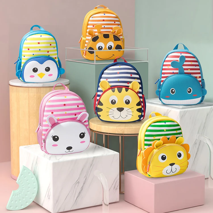 

2019 Children School Backpack 3D Cartoon Animals Unicorn Design Waterproof For Baby Girls Kindergarten Kids School Bags