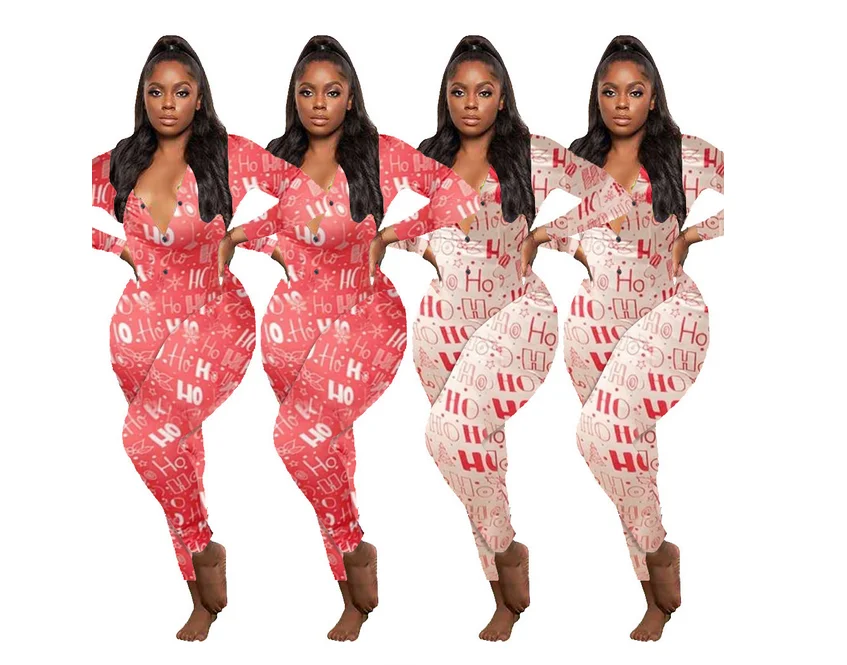 

Womens Sexy sleepwear Romper Butt Flap With Plus Set Christmas Long Custom Size S Adult Onesie Pajama, Picture