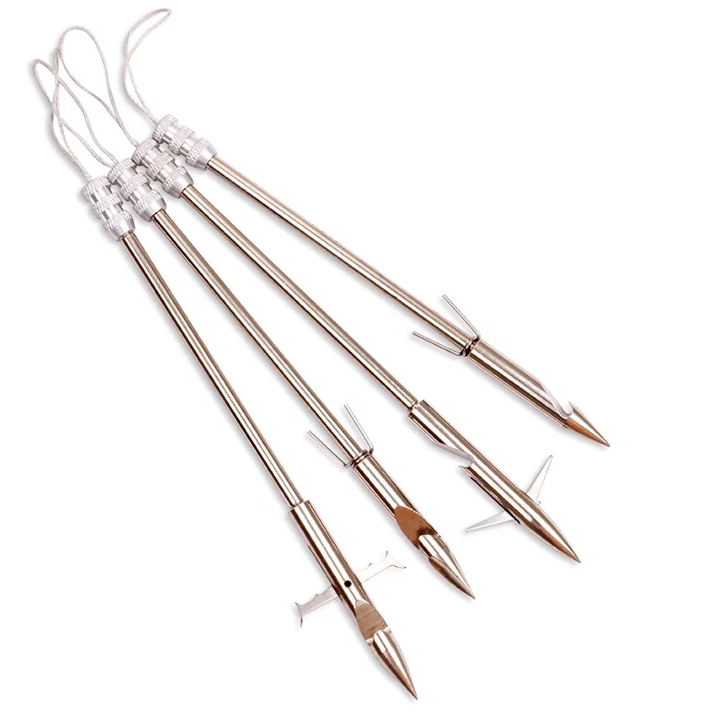 

4 Pcs Fishing Slingshot Arrows Stainless Steel Bow Arrowheads Hunting Archery Bolt