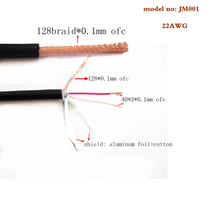 

microphone cable 128 braid high grade low noise microphone cable, Black, blue, gray, grey, red, white