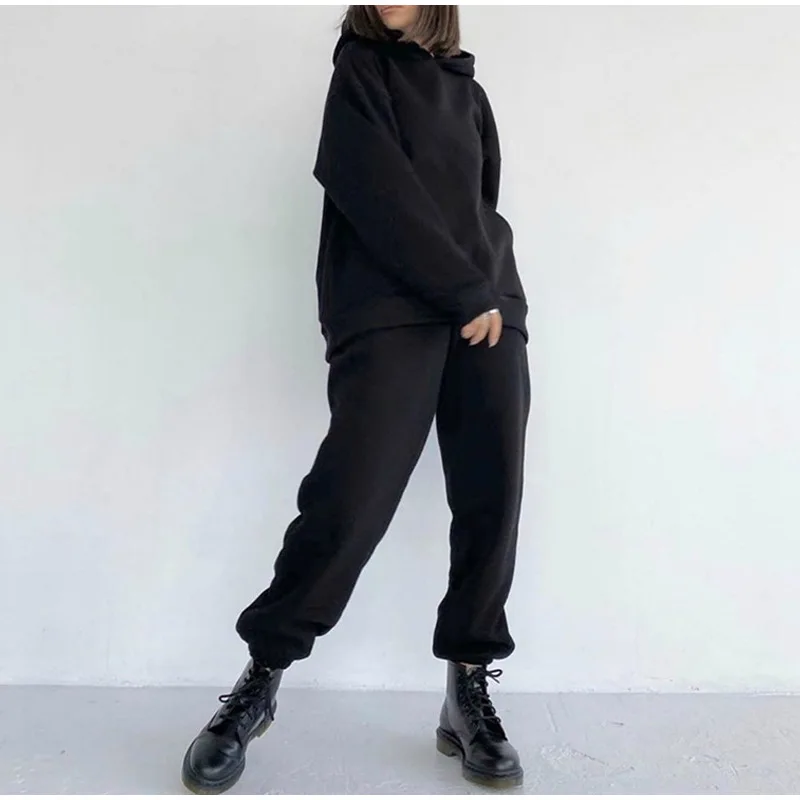

New Arrival Hoodies With Pocket Pants Set Women Custom Two Piece Set Women Clothing Long Sleeve Women Set, As picture