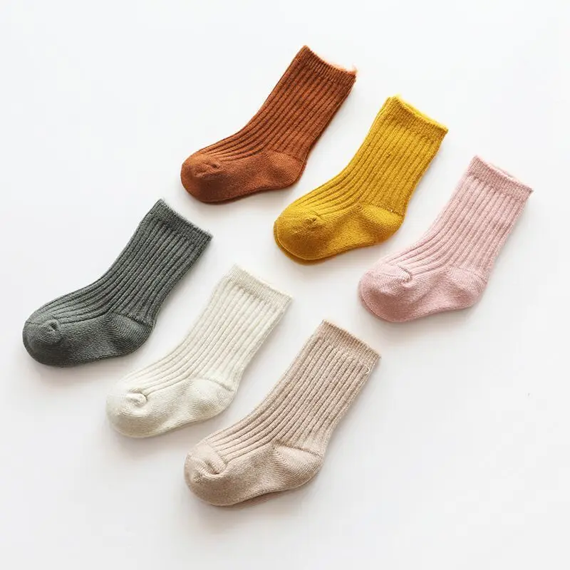 

Feiyou best selling thick thermal new born crew striped infant cotton knit 0-5 years kids baby socks in bulk, Picture