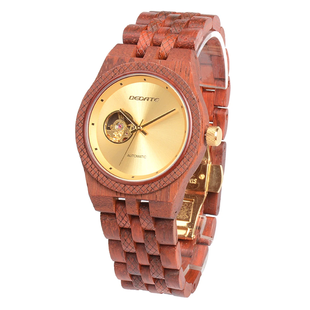 

High Quality Sandalwood Automatic Luxury Watches Customized For Men Wrist with Box Custom Watch