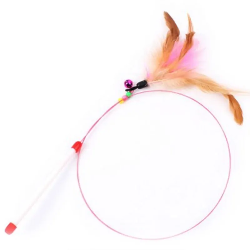 

steel wire feather cat teaser cat toy pet products wholesale in stock fast delivery