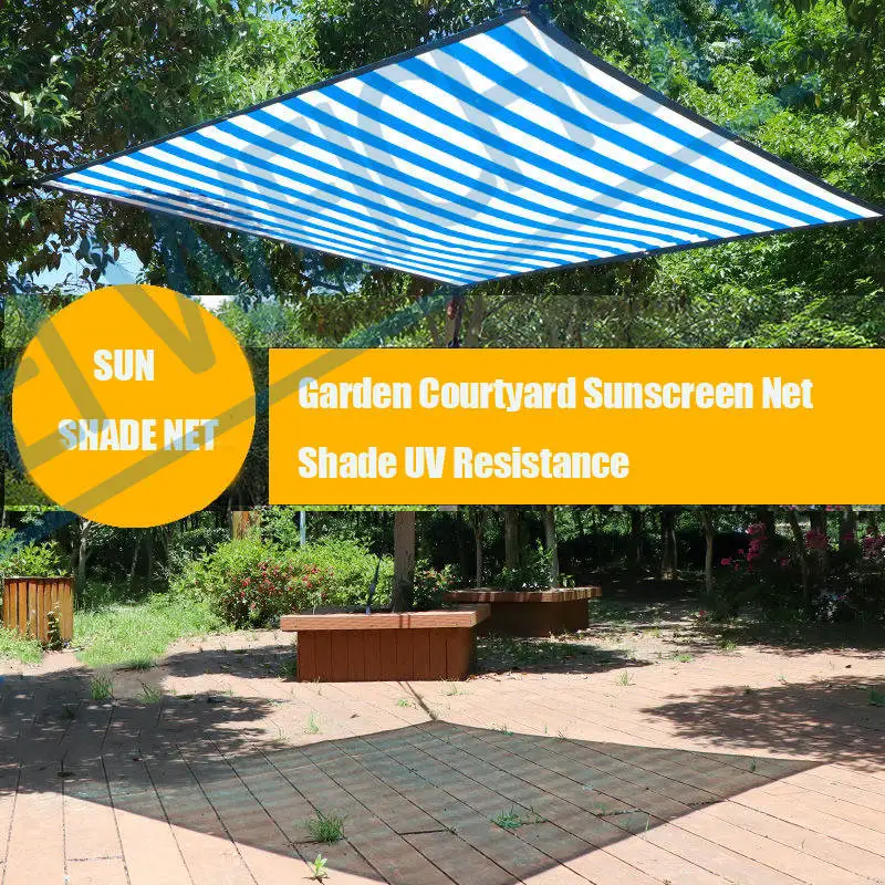 Outdoor Garden Courtyard Sunscreen Striped Net Shade UV Resistance Sunshade Yard