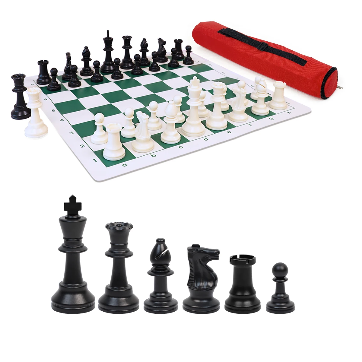 

21 inch 54 cm nylon travel chess set bag+20 inch 51cm vinyl chess board+ 3.75 inch 9.75 cm king PS tournament chess sets pieces