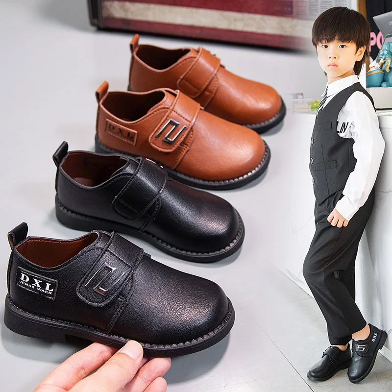 

Winter Casual Shoes For Boys Slip-on Fashion Warm Winter Shoes Non-slip Soft Soled Flat Kids Black Brown Boys Performance Shoe, Brown black