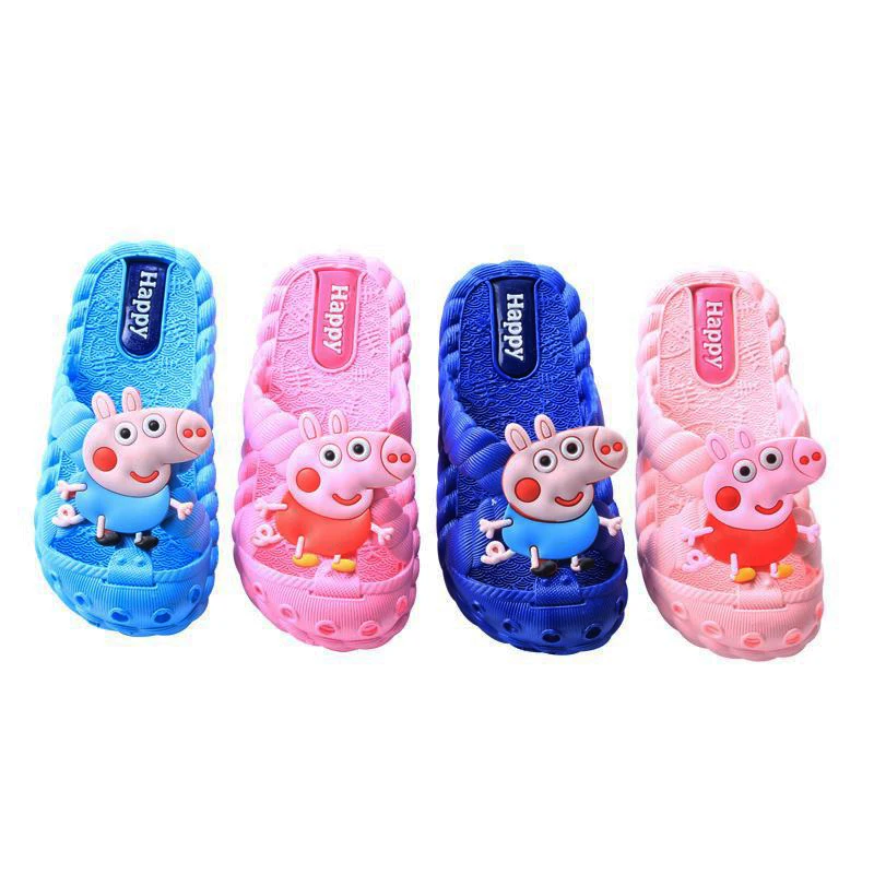 
promotion cheap summer children cute pig cartoon hole shoes pvc anti-slip kids girls boys home warehouse swimming slide slipper 