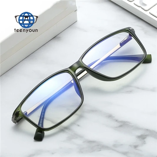 

Teenyoun Eyewear Wholesale Custom Tr90 Frames Optical Eyeglasses Men Myopia Glasses Rectangle Frame Anti Blue Light Eyeglass