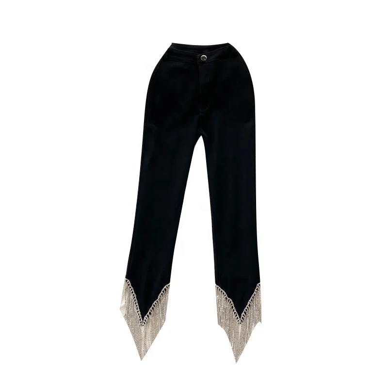 

Tassel leggings fashionable high-end women's clothing temperament cropped pants
