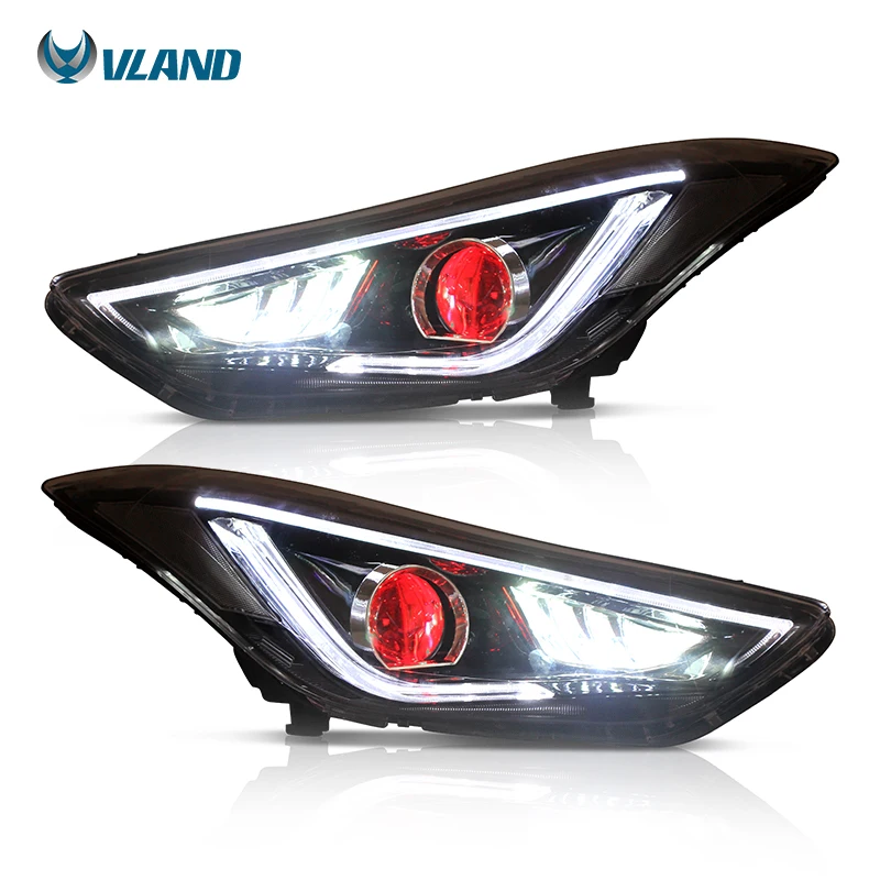 

VLAND Factory LED Car Headlights 2012-2015 Fifth generation Avante Facelift Head Lamp Auto Lamps For Elantra Head Lights