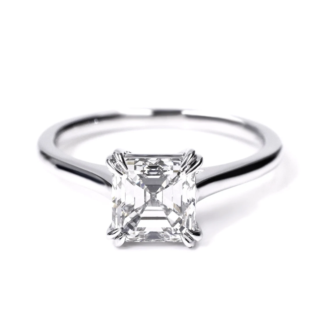 

Tianyu gems asscher cut lab grown diamond cvd 2.03ct I VS2 with 14k solid white gold ring instock for women