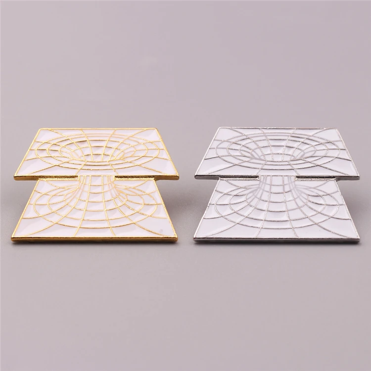 

Personality Geometric Line Brooch Gold Color Square Shape Alloy Brooch Fashion Jewelry For Men Women