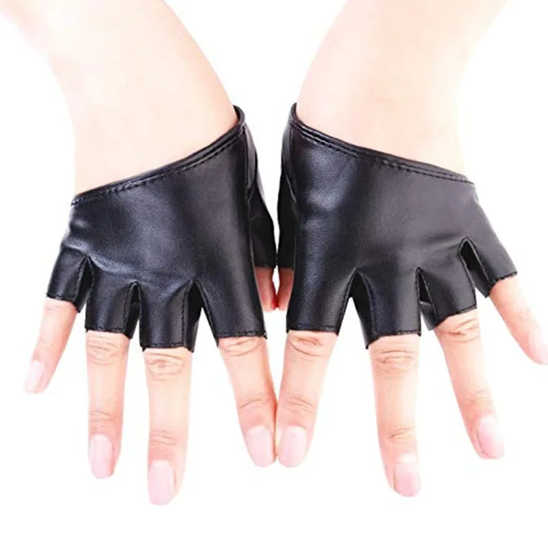 

Wholesale Summer Black Ridding Cycle Fishing Fingerless Driving Hand Glove PU Leather Sexy Gloves For Women, 5color