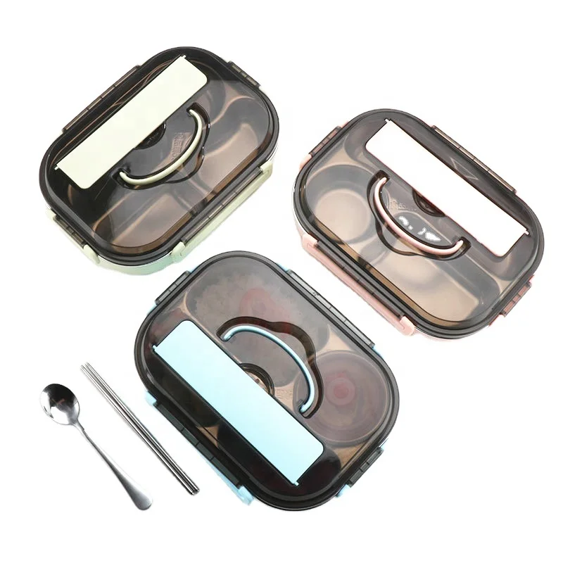 

Stainless Steel Lunch Boxes 4 Compartments School 304 Insulated Metal for Kids Kid Bento Box