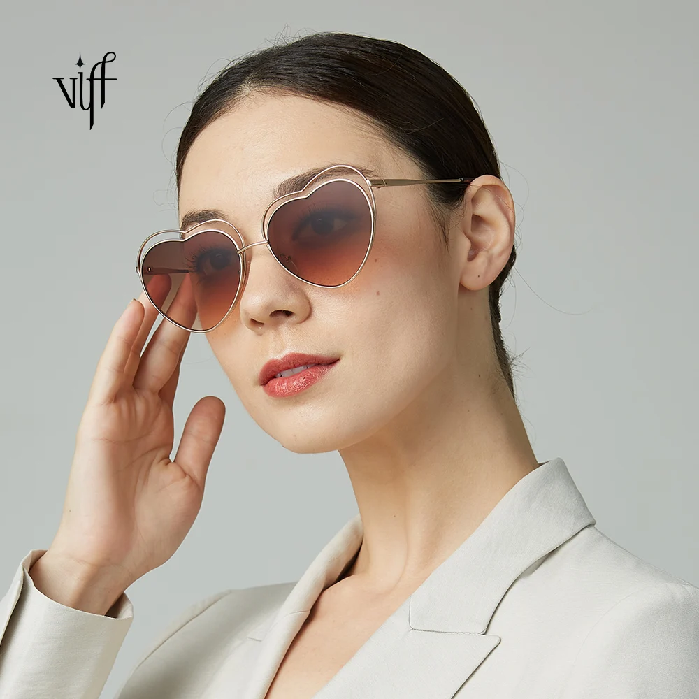 

VIFF Heart Shape Sunglasses HM19694 New Stylish Ladies Sun Glasses Custom Fashion UV400 Heart Tie Sunglasses for Girls