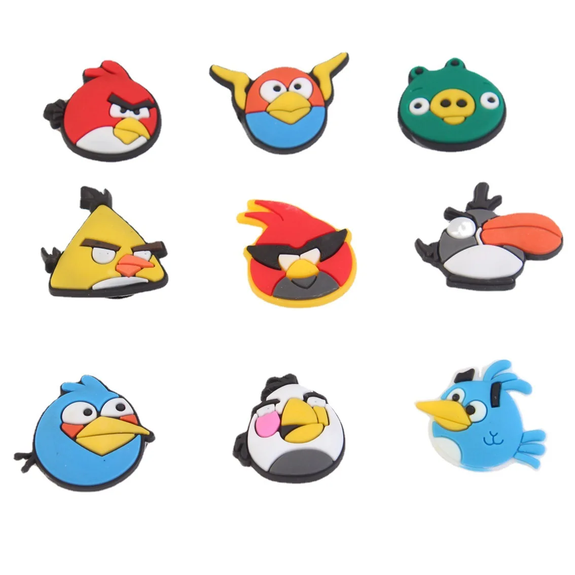 

Hot Sale 2021 New DIY High Quality Custom Shoes Charms With Tag Cartoon Angry Birds PVC Shoes Charme Clogs Accesorios For Crocs, Picture