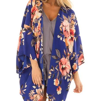 

*GC-00837 2020 new arrivals Design Womens Kimono Wholesale sexy Cardigans in-stock Floral Print Chiffon Cover ups Apparel, As show
