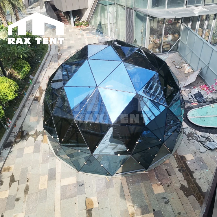 

RAX TENT 7M Glass Dome Tent with Double Blue Laminated Glass and Aluminum Frame for Event and Restaurant