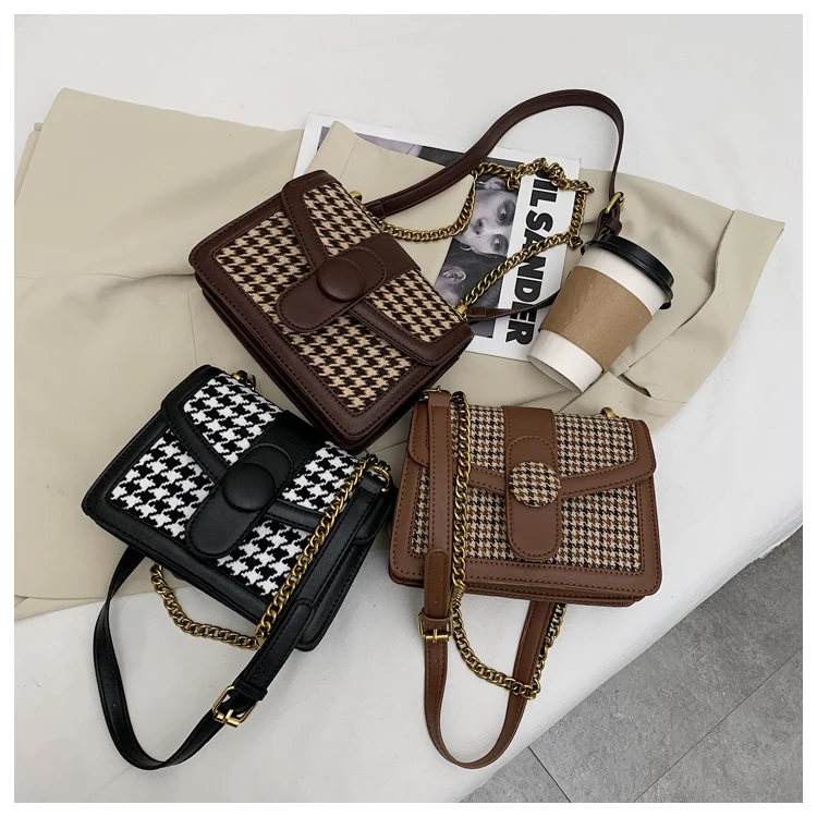 

2021 female Woolen Messenger bag Brand Designer popular design bags pu women crossbody handbags, As pic