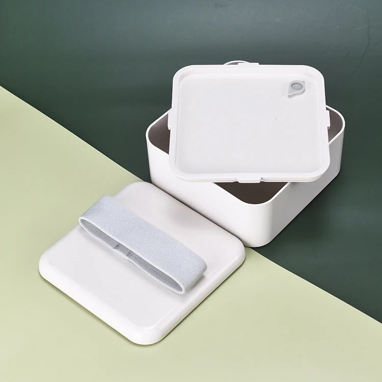 批发环保可降解食品级可重复使用的竹纤维便当食品容器pla饭盒