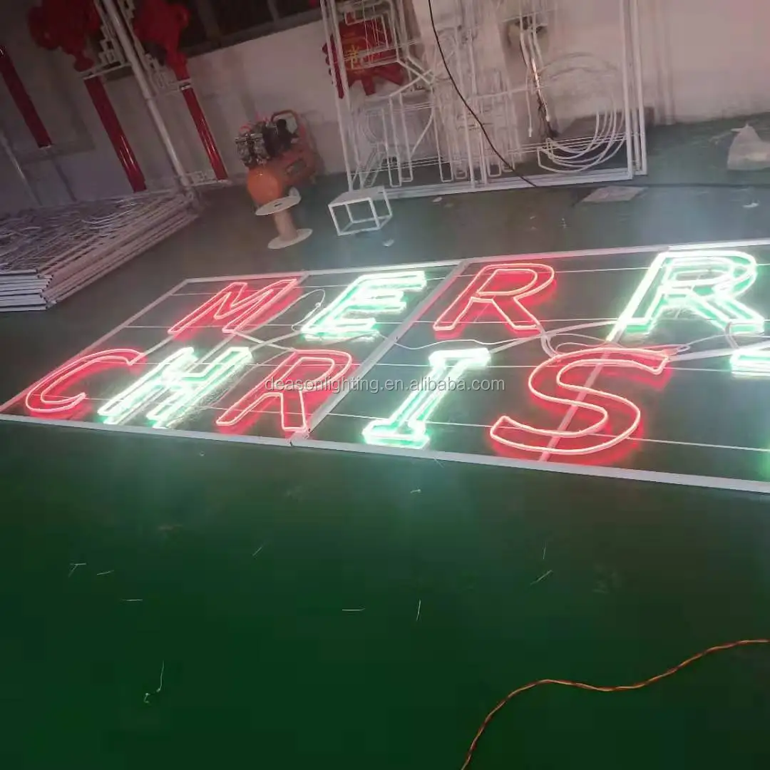 Merry Christmas Lights Outdoor Big Sign - LED Lighted Outdoor Christmas ...