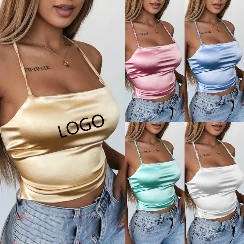 

2021 New Arrival Stylish Solid Color Club Wear Casual Women Backless Shirt Crop Top Tank Top
