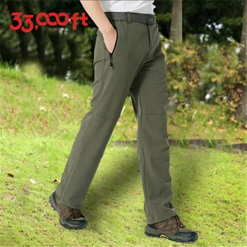 Hombres Negro Nylon Deportes Pantalones Transpirable Lana