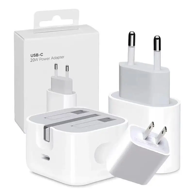 

EU UK US Universal 20W PD Fast USB C Power Adapter Wall Charger C94 18W USB-C Lighting Cable Type C Cable For Apple iPhone 12, White