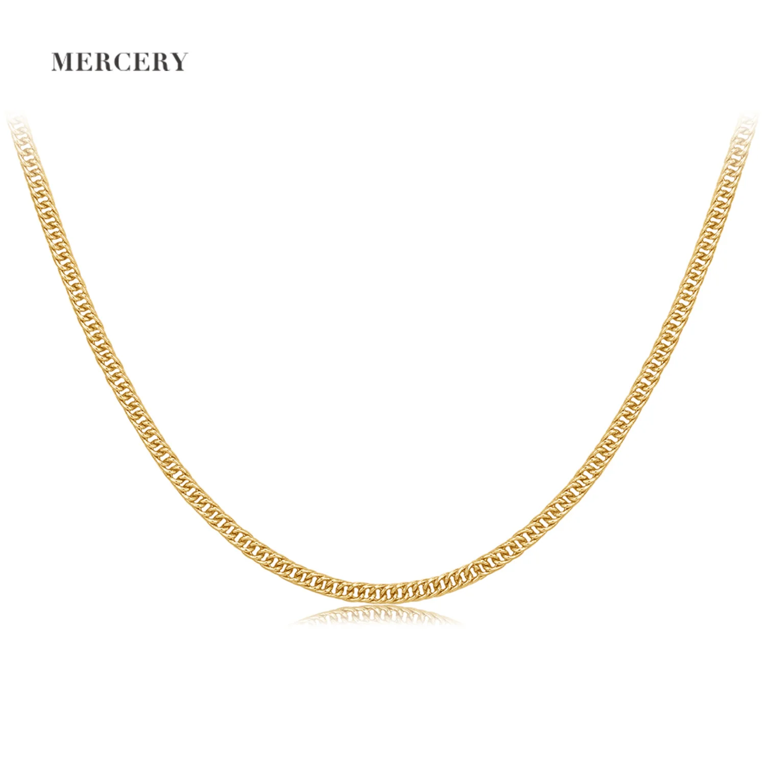 

Mercery Link Chain High-quality Fashion Jewelry Choker Vintage Hip Hop Chunky Kalung Hot Sale 14K Gold Plated Brass Necklace