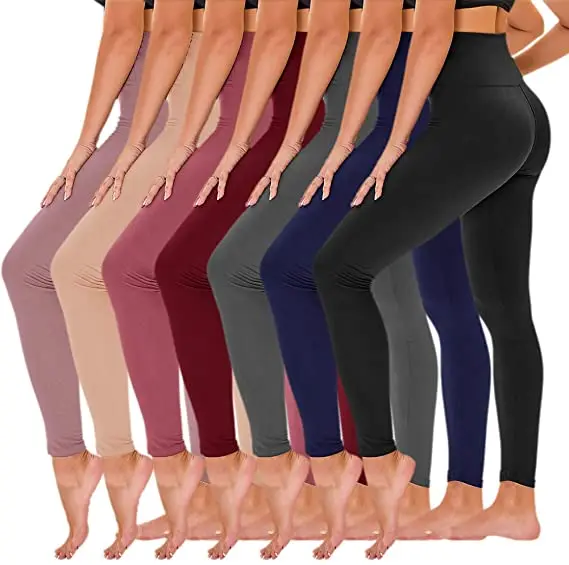 

Factory customized LOGO milk silk solid color tight leggings high waisted leggings for women fitness, Blue, grey, black, navy, heather grey, army green, rose red, pink