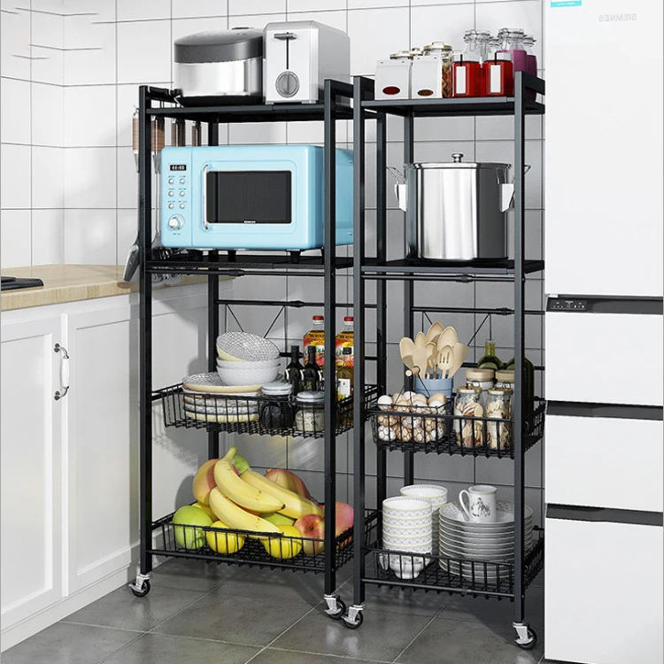 
Hot sale Metal 3-Tier movable kitchen trolley with Kitchen Storage Cart 