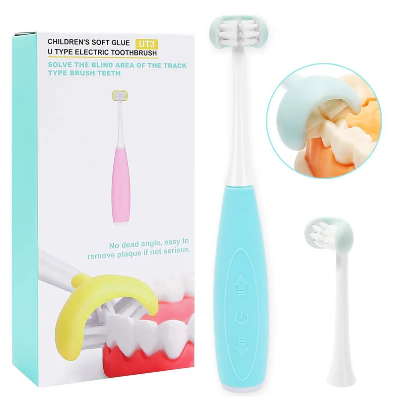 

Hot amazon trending Waterproof IPX7 automatic sonic 3D 3 sides electric toothbrush for kids and baby