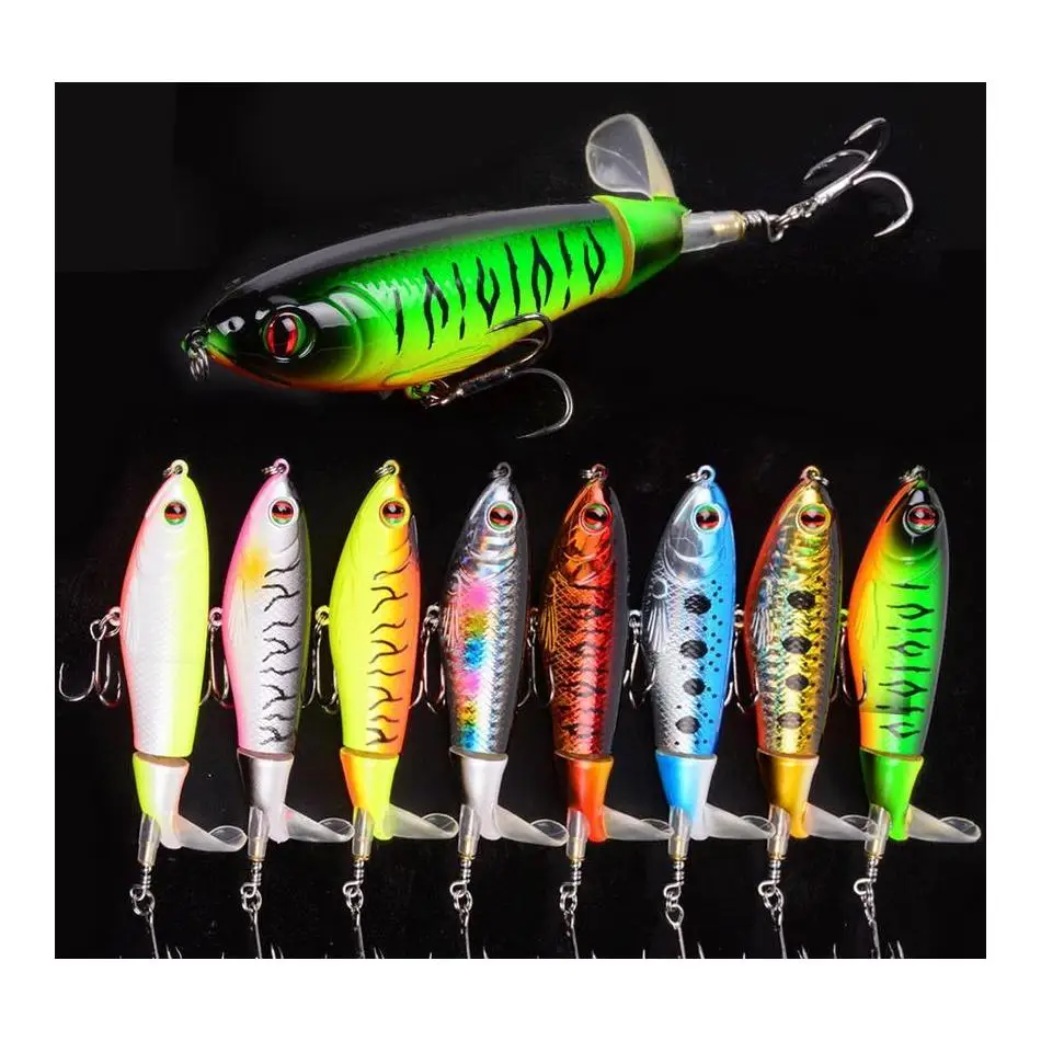 

Whopper Plopper 105Mm 17.2G Artificial Top Water Fishing Lure Artificial Hard Bait Poper Wobbler Rotating Tail Fishing Tackle 3D