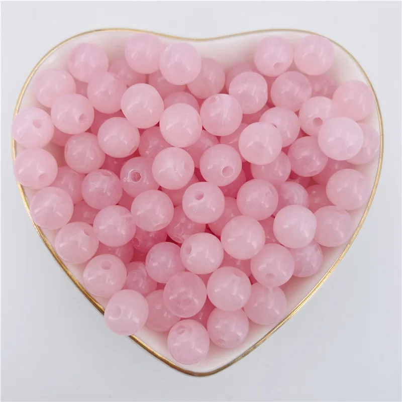 

JC Crystal Factory Direct Sell Double Color Laser Acrylic Round Beads Diy Jewelry Accessories