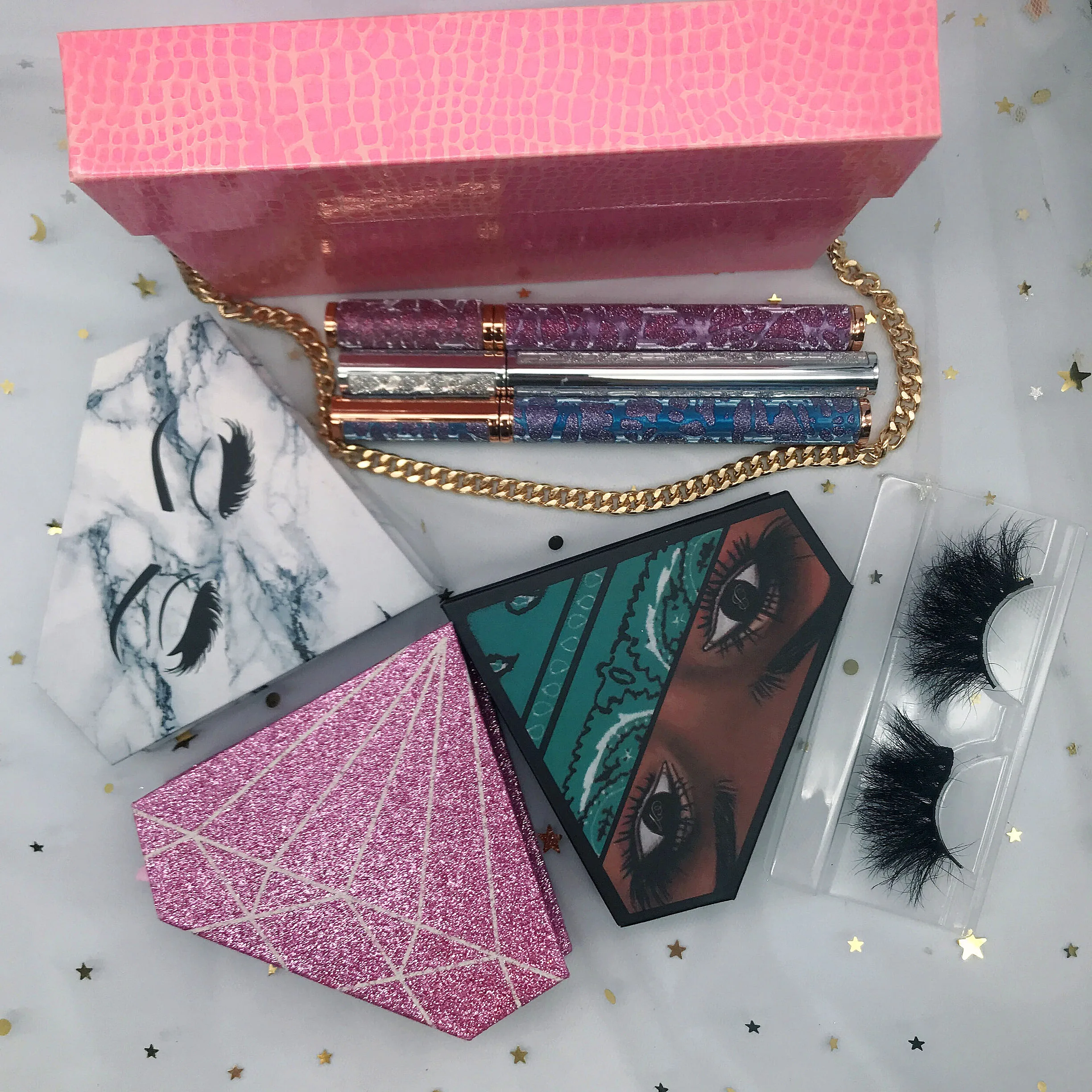 

Real 3d 6d 8d 20mm extra fluffy mink eyelashes with case