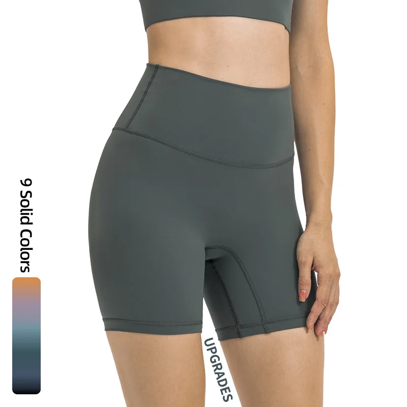 

New Arrivals High Waist Upgrades Crotchless Yoga Sport Shorts With Pockets Women Running Workout Fitness Sport Gym Clothing