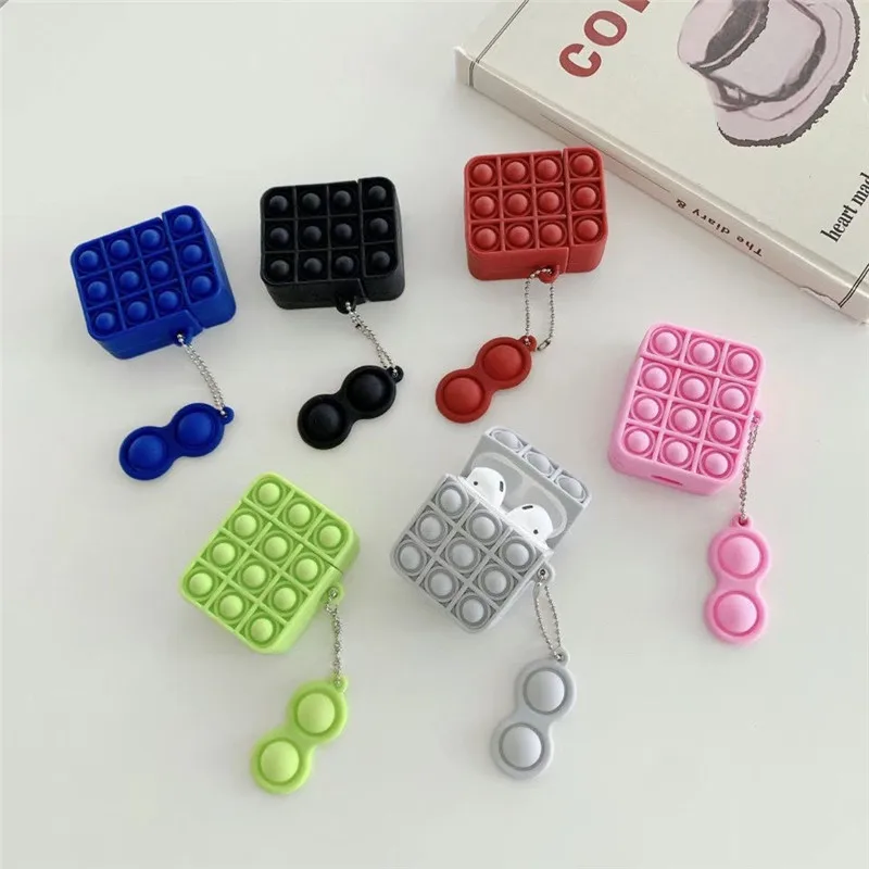 

New Design Cute Silicone Headphone Case For Apple Airpods Pro, Shockproof Pop Fidget Toys Push Ins Item Bubble Cover