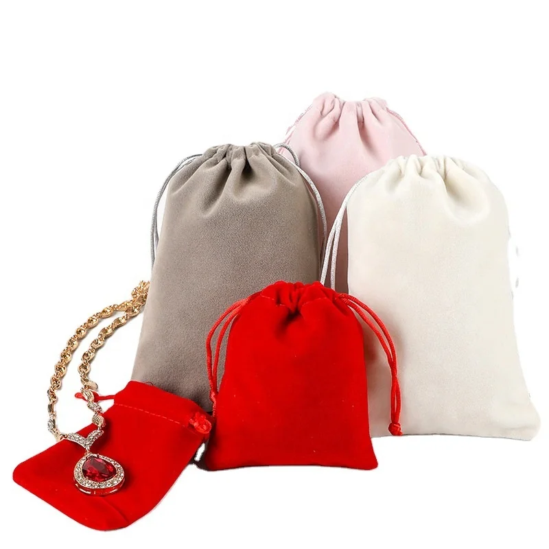 

Jewelry Bag Drawstring Velvet Jewelry Pouch Bag Packaging Wholesale Customize Luxury Portable Jewellery Organizer Travel Case