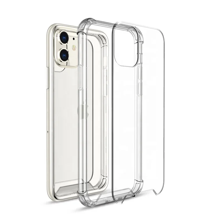 

Saiboro Four Corner Airbag Acrylic Case 1.0MM Thickness Anti-Drop Transparent Mobile Phone Case for iPhone 11 Xr 8 7 6
