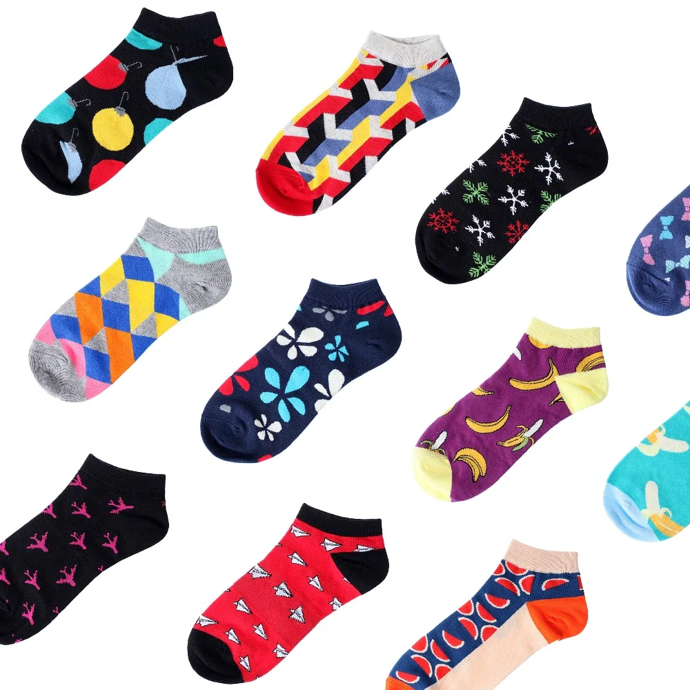 

Unisex Colorful Funny Fashion Custom Short Ankle Socks For Men And Women, Customized logo accept
