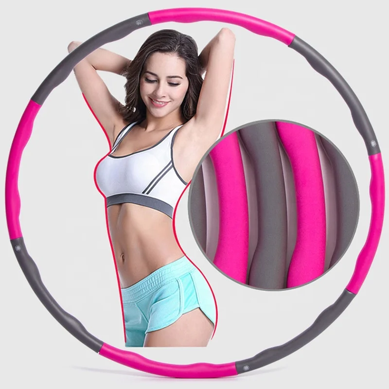 

Wholesale New Adult Hula Slimming Hoops Ring Professional Soft Fitness Hula Ring Weighted for Fitness Exercise, Customized color
