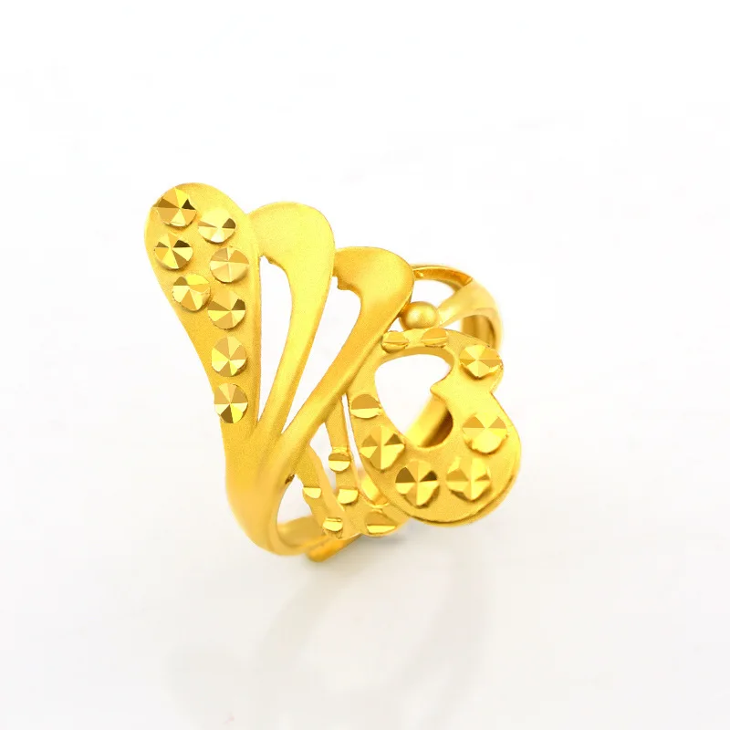 

Dropshipping Exquisite Flower 14K Gold Ring for Women Wedding Engagement Gifts Adjustable Romantic Design ride Fine Jewelry