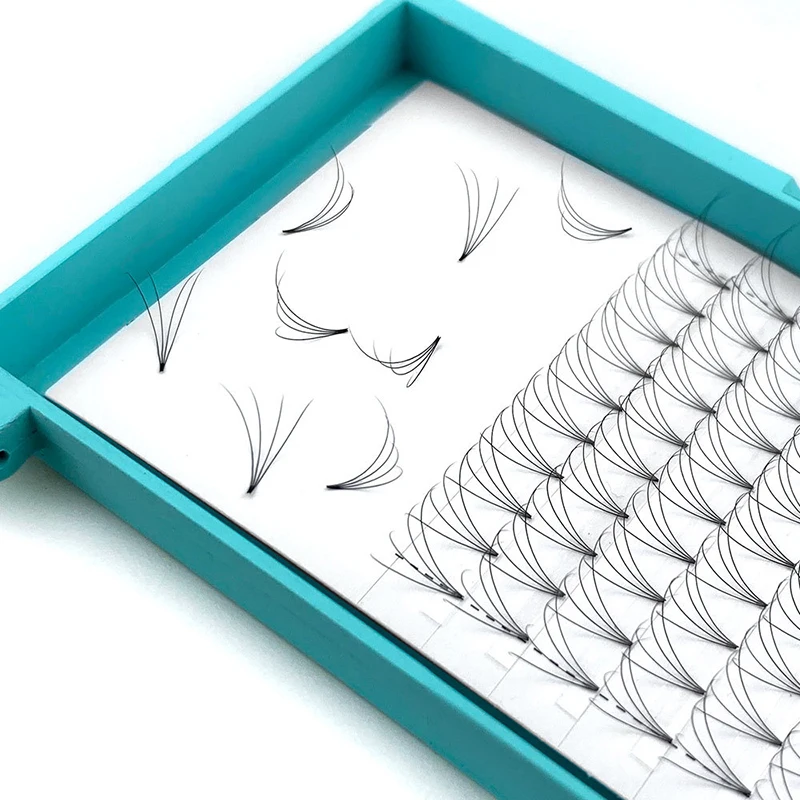 

3D 5D 10D private labe mega spikes lashes easy fanning silk eyelash premium heat bonded flufy premade fan volume extension tray, Natural black