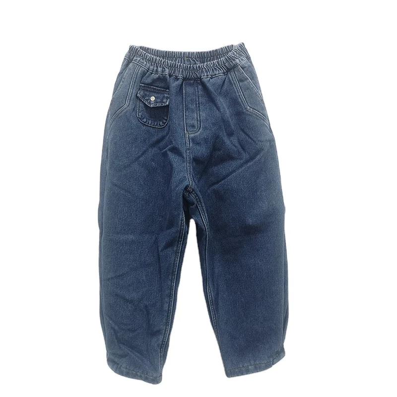 

Wholesale autumn kids boutique clothing full length washed denim pant boys jeans