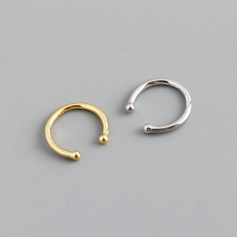 Minimalist Simple Essential Ear Cuff 18K Gold Plated Sterling Silver Cuff Earring For Women