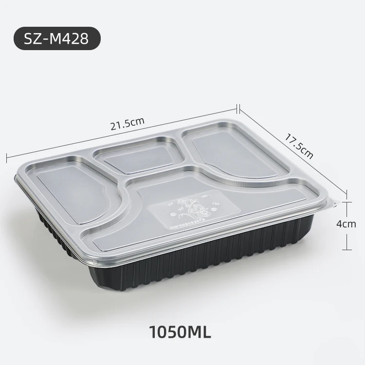 4 compartment plastic food disposable bento lunch boxes container takeaway box