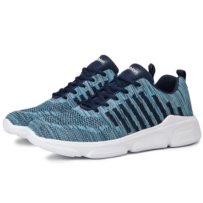 

2021 spring men new sports shoes men's flying woven breathable casual shoes large size running shoe