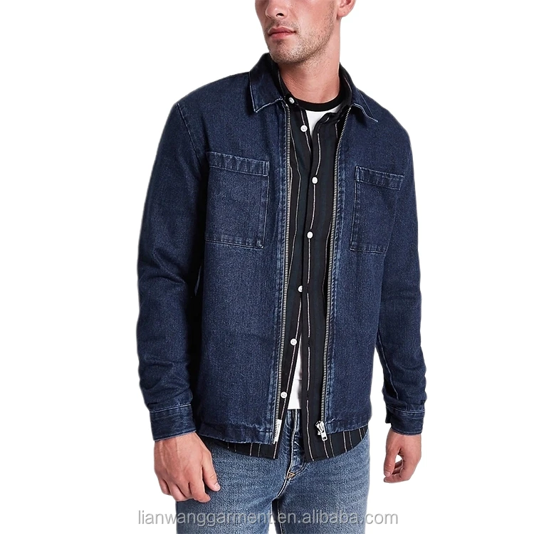 zipper denim jacket mens